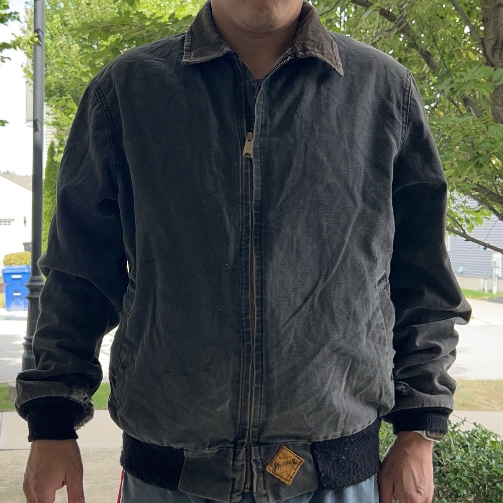 Vintage Muleskins Santa Fe Canvas Work Jacket Distressed Faded Thinsulate Mens